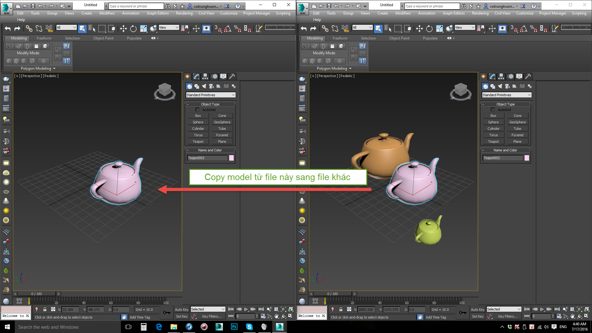 Copy Và Paste Trong 3Ds Max