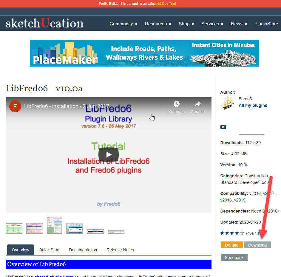 Cài đặt LibFredo6 hỗ trợ plugin SketchUp